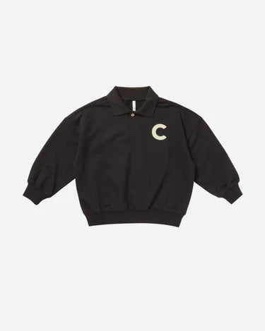 Rylee + Cru Black Collared Sweatshirt