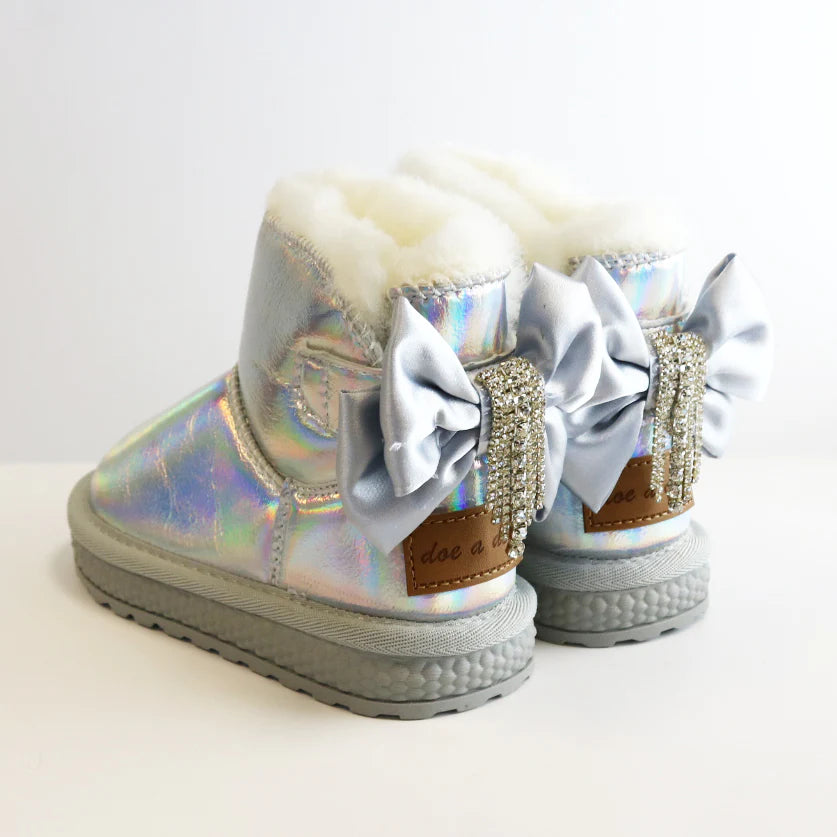 Doe a Dear Rhinestone Chain Bowtie Metallic Boot – Precious Posh