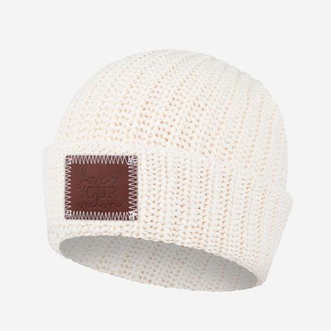 Love Your Melon White Speckled Cuffed Beanie