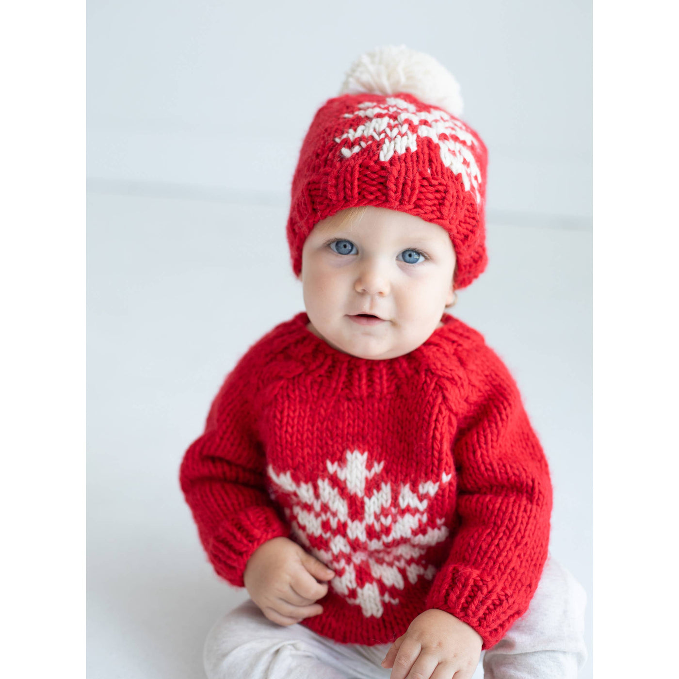 Huggalugs Snowflake Red Crew Neck Sweater