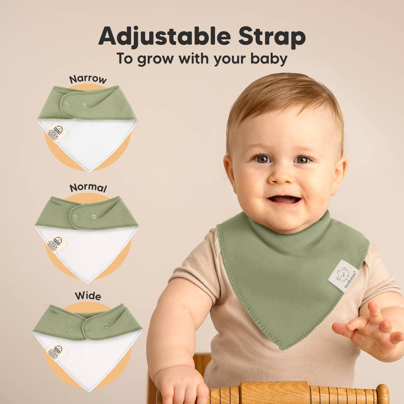 KeaBabies 8-pack Baby Bandana Bib, Hunter