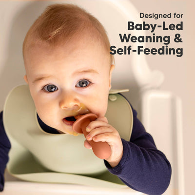 KeaBabies 4-Pack Prep Silicone Baby Spoons & Forks Set for Toddlers