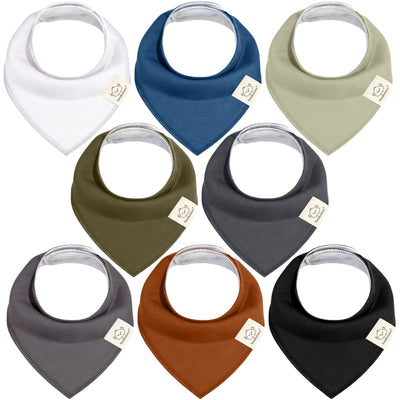 KeaBabies 8-pack Baby Bandana Bibs, Basics