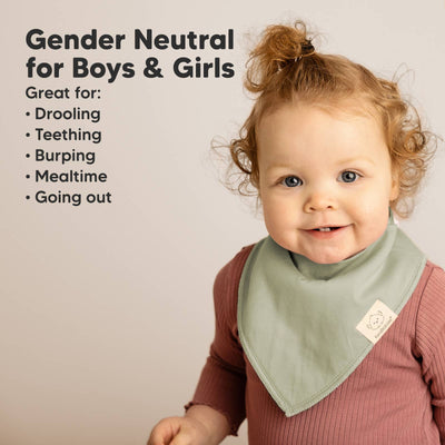 KeaBabies 8-pack Baby Bandana Bibs, Basics