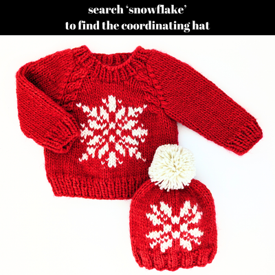 Huggalugs Snowflake Red Crew Neck Sweater