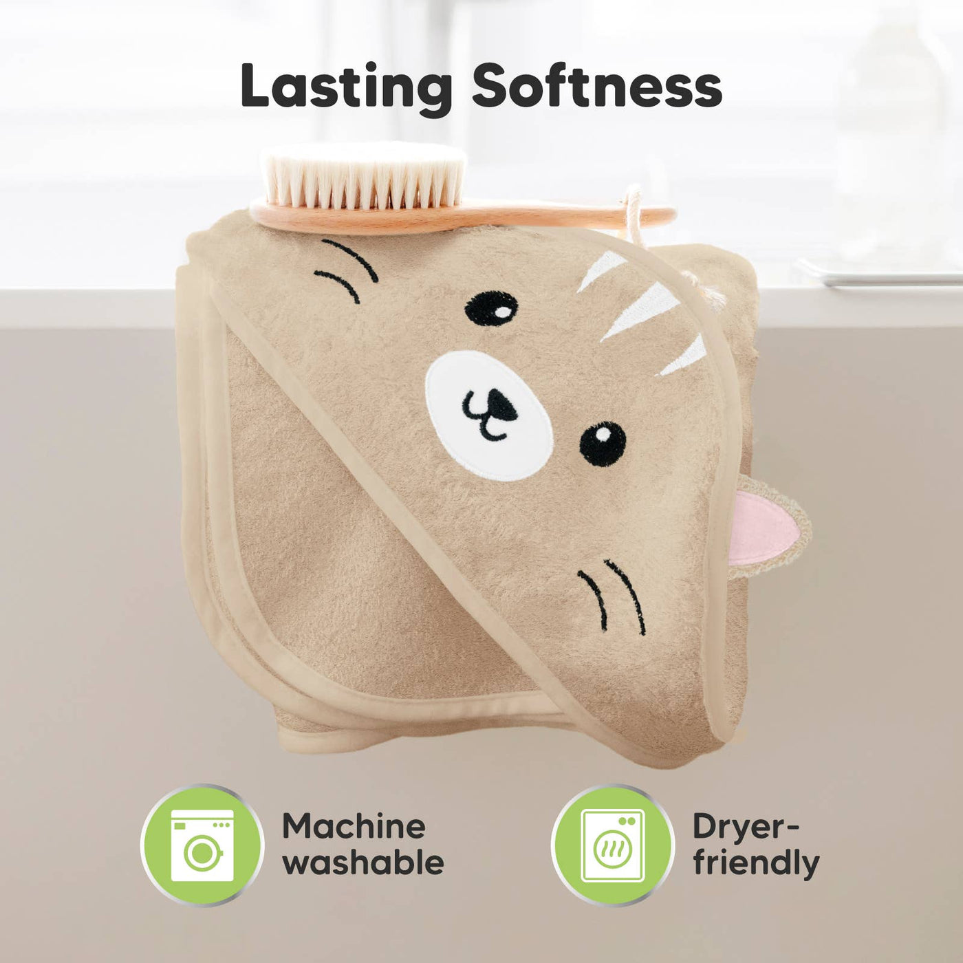 KeaBabies Cuddle Baby Hooded Towel, Cat