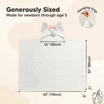 KeaBabies Playpals Hooded Baby Bath Towels, Ella