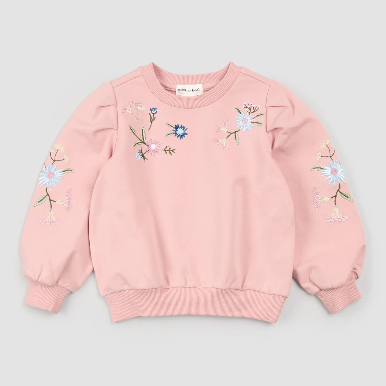 Miles the Label Floral Embroidery on Pink LS Knit Top

Lt. Pink
