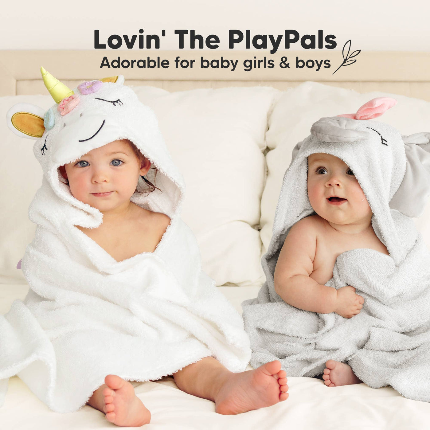 KeaBabies Playpals Hooded Baby Bath Towels, Ella