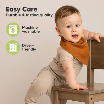 KeaBabies 8-pack Baby Bandana Bibs, Basics