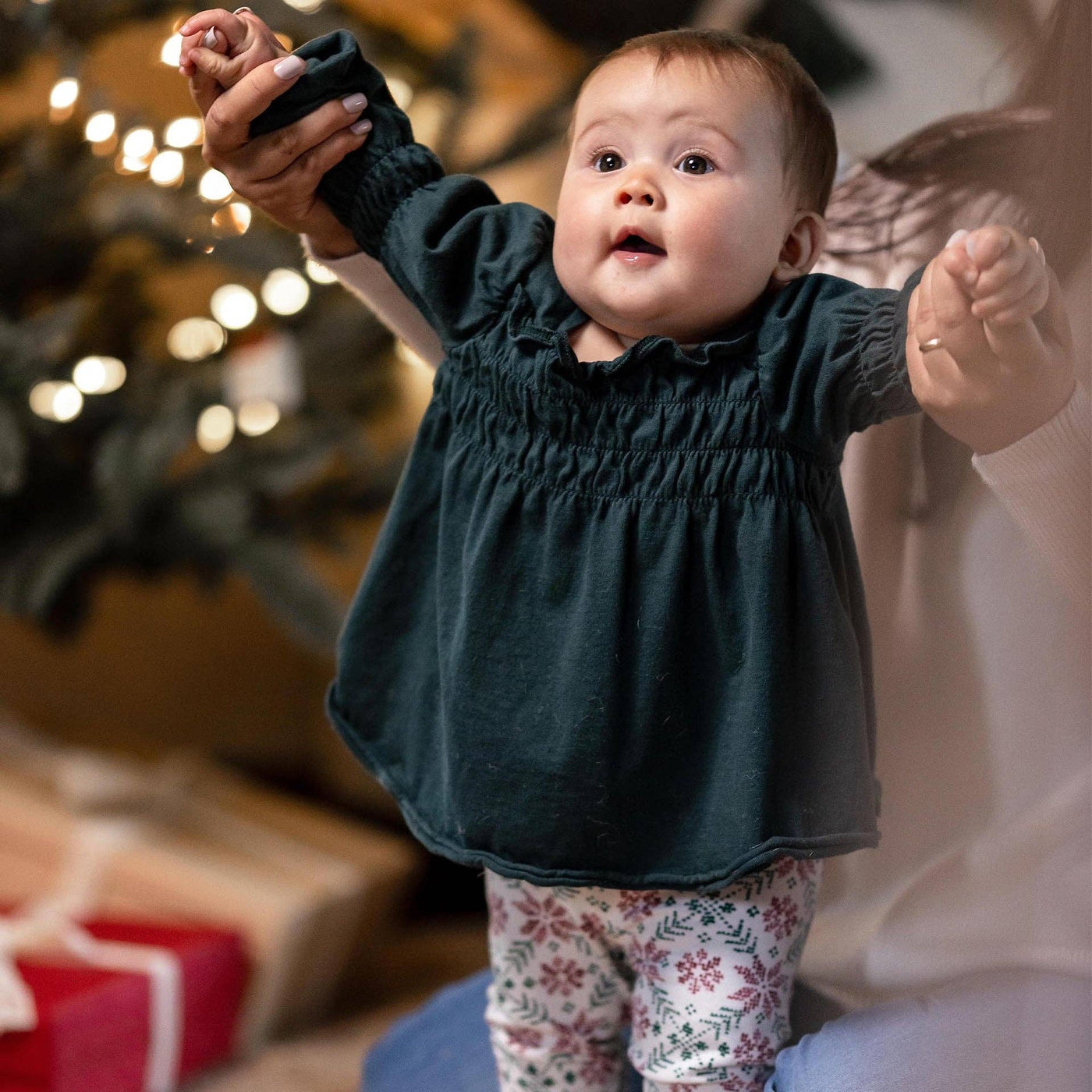 Poinsettia Fair Isle Organic Tunic & Pants Set