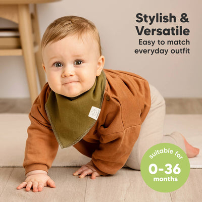 KeaBabies 8-pack Baby Bandana Bibs, Basics