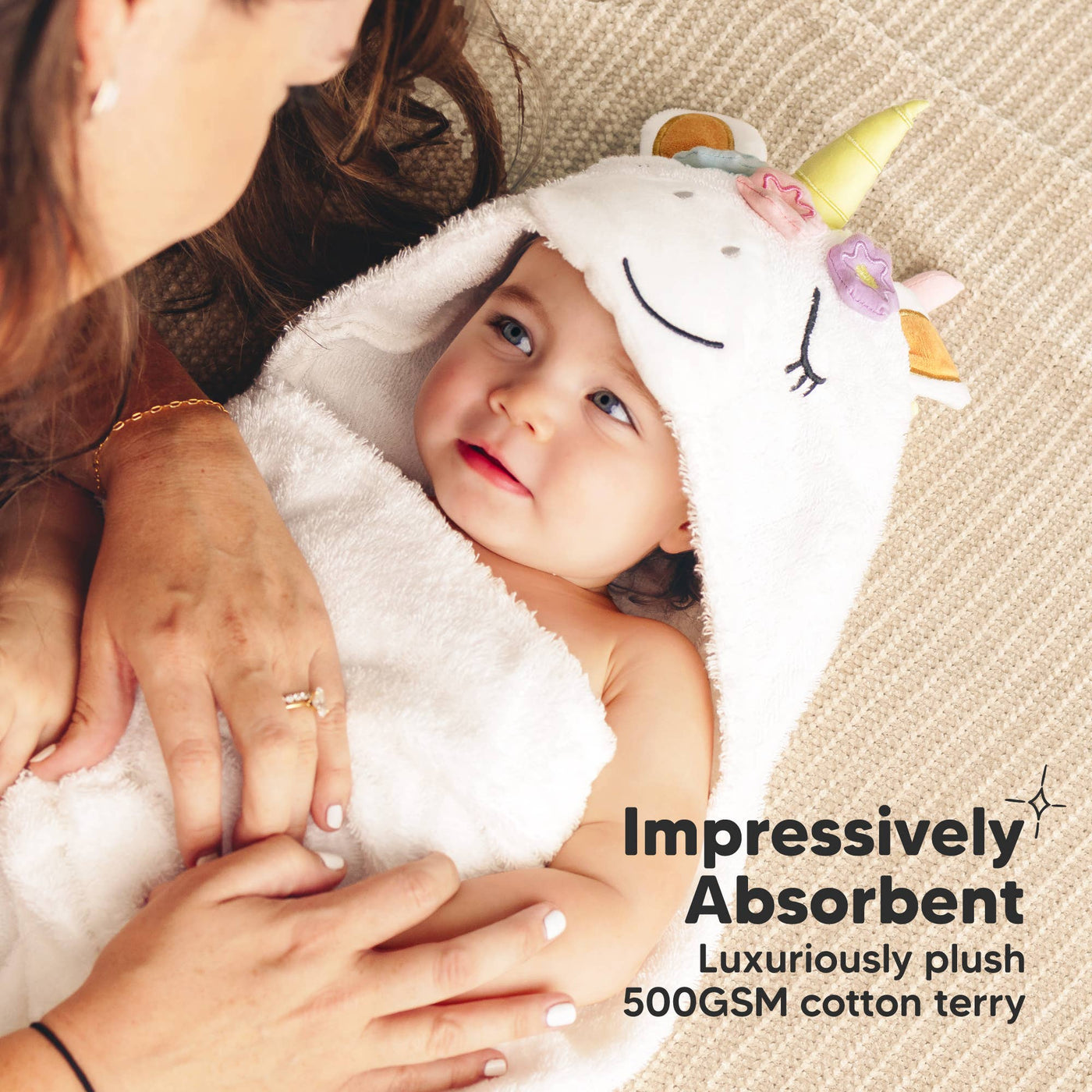 KeaBabies Playpals Hooded Baby Bath Towel, Uria