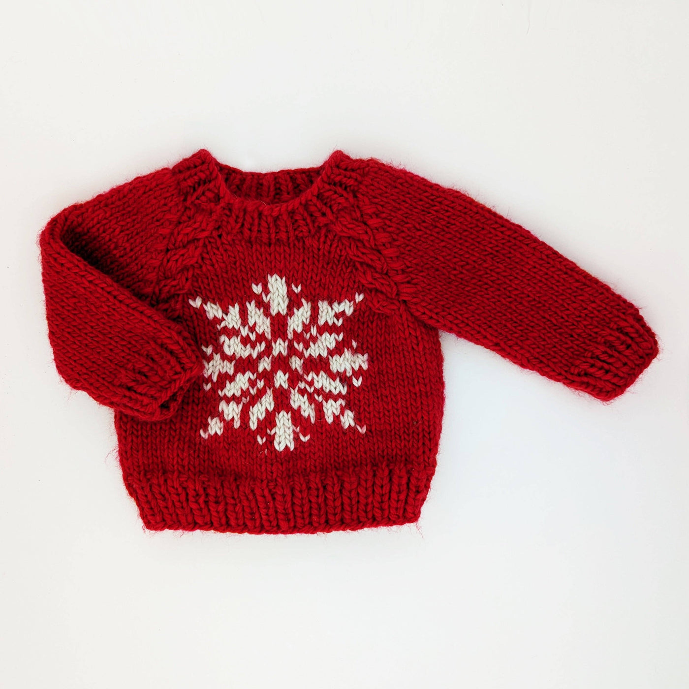 Huggalugs Snowflake Red Crew Neck Sweater