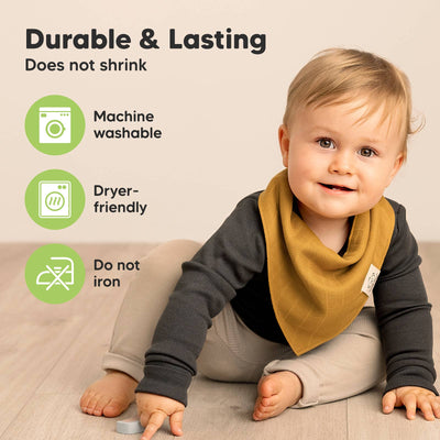 KeaBabies 8pk Lumi Muslin Baby Bibs, Spice