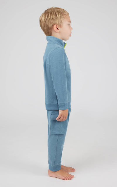 Toddler Boys Melange Fleece Half Zip and Jogger