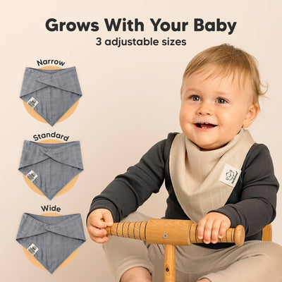 KeaBabies 8pk Lumi Muslin Baby Bibs, Spice
