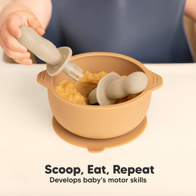 KeaBabies 4-Pack Prep Silicone Baby Spoons & Forks Set for Toddlers