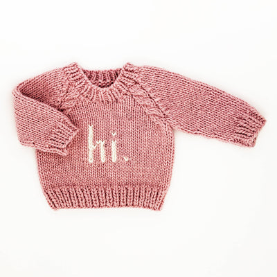 Huggalugs Hi. Rosy Crew Neck Sweater