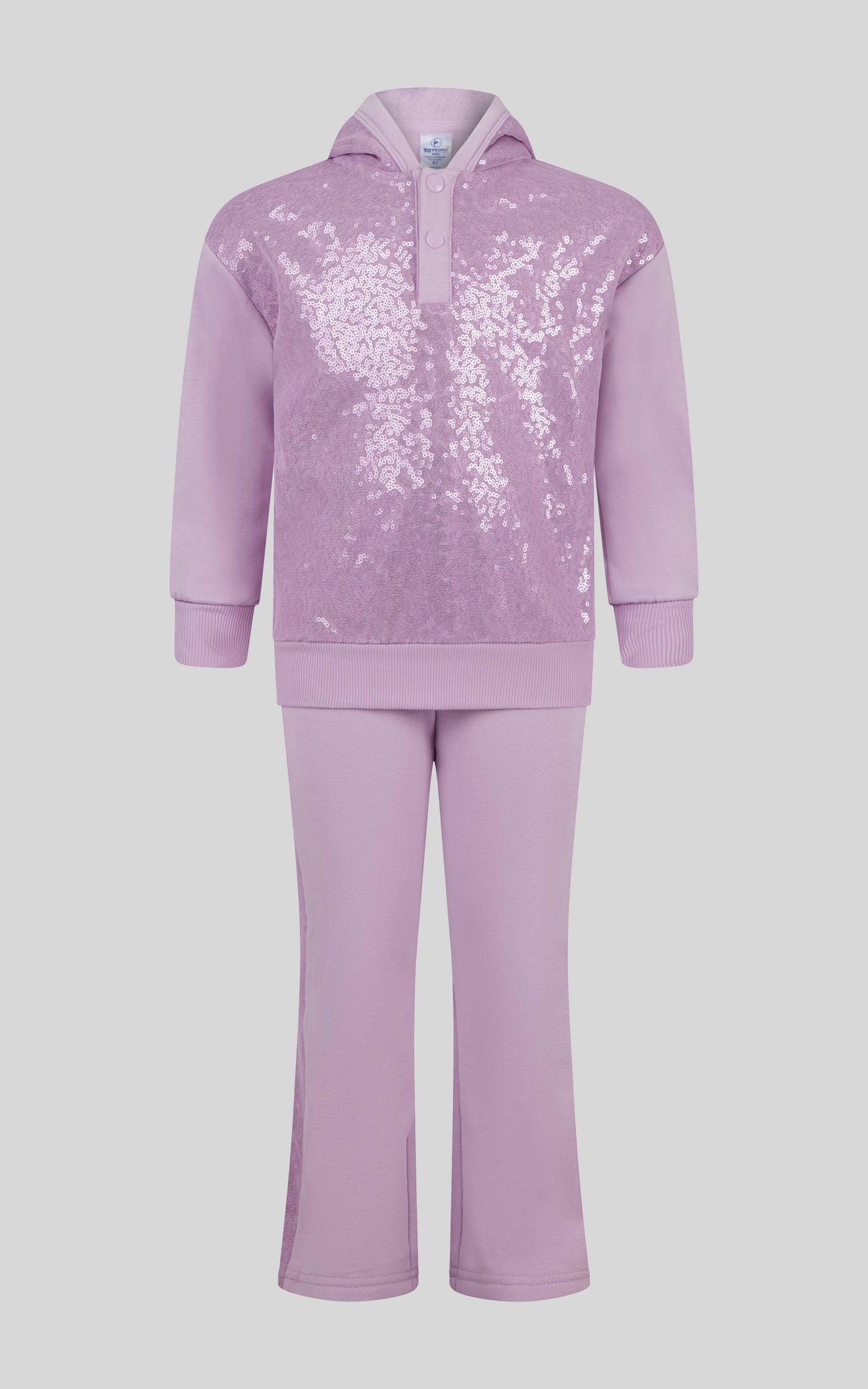 Toddler Girls Brushed Terry Hoodie and Flare Pant w Sequin