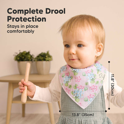 KeaBabies 8-pack Baby Bandana Bibs, Flourish