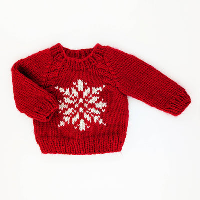 Huggalugs Snowflake Red Crew Neck Sweater