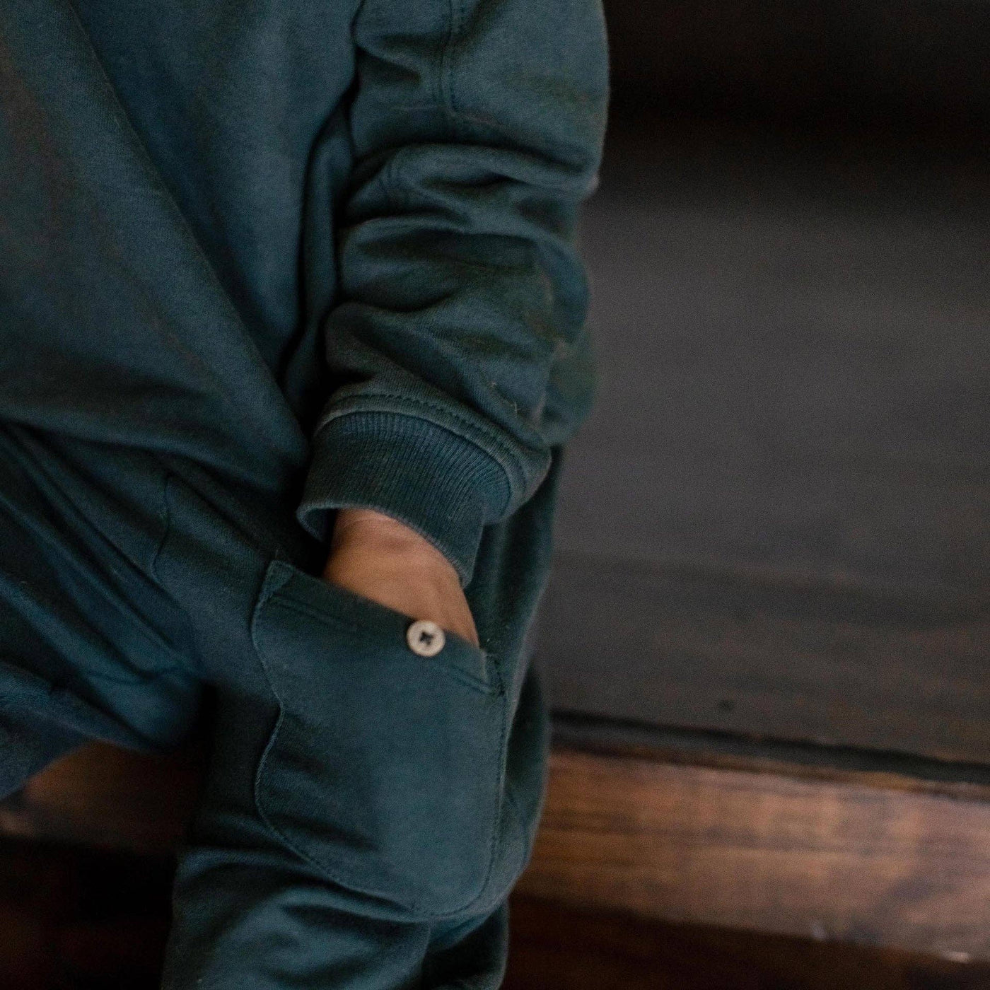 Acid Wash Sweatshirt & Pants Set - Zucchini Green