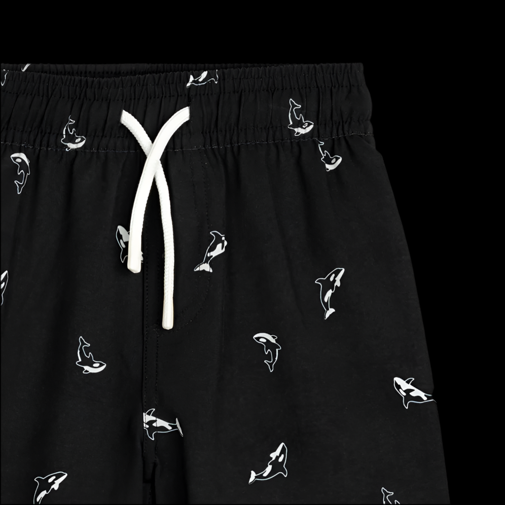 Miles Orca Print on Back Swim Trunks