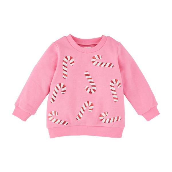 Mud Pie Candy Cane Sweatshirt - Pink