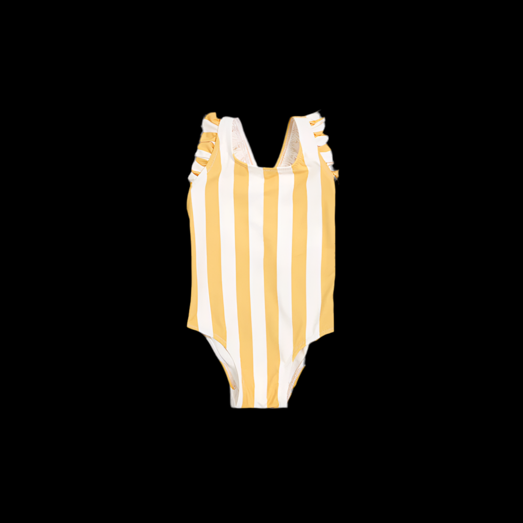Miles Sunny Yellow Stripe Ruffle Swimsuit