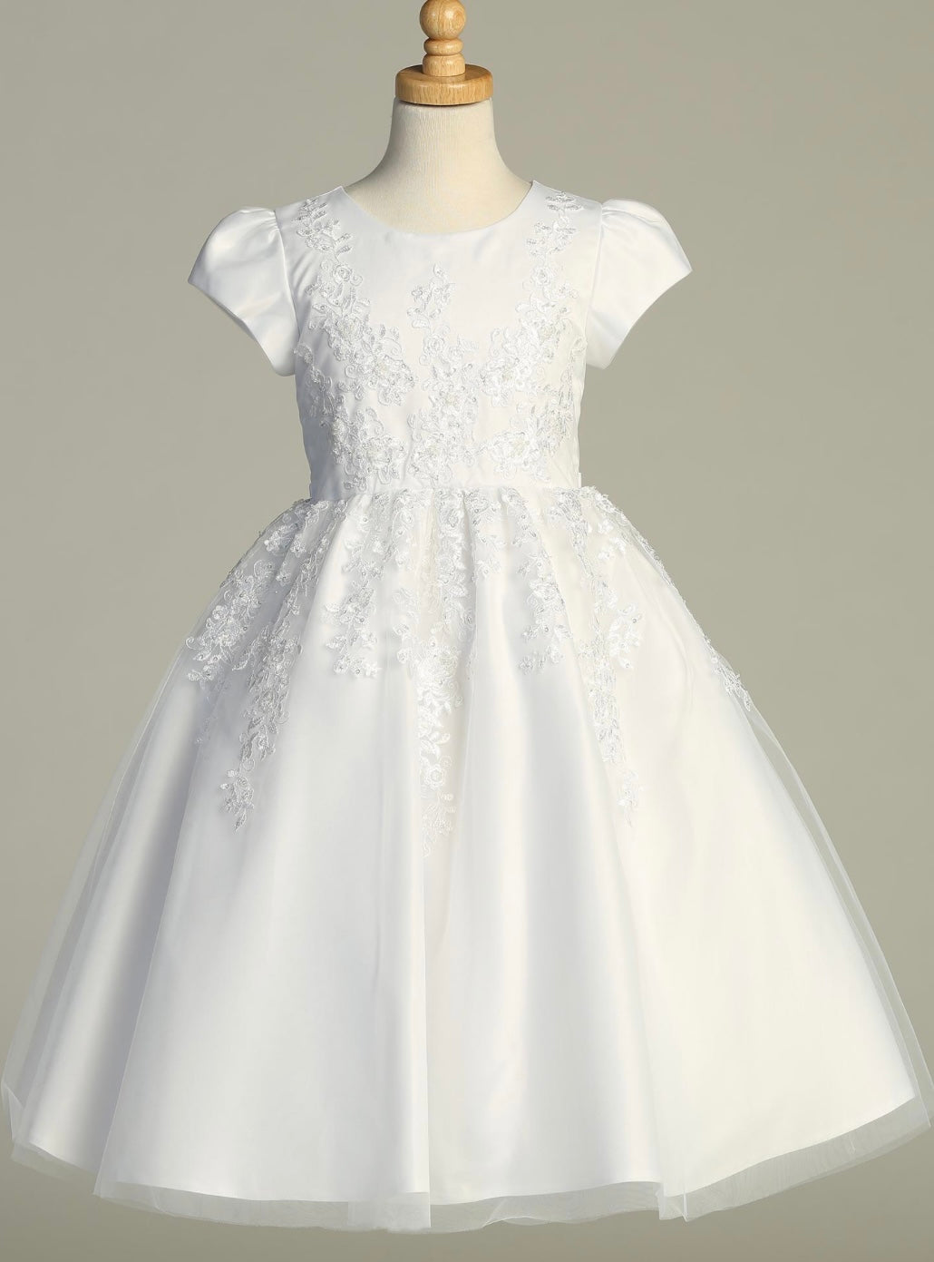 Lito Embroidered Tulle Communion Dress with Beads and Sequins SP977