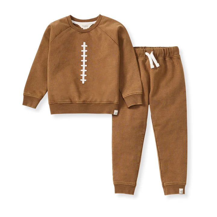 Burt's Bees Acid Wash Football Sweatshirt 2 Piece Set