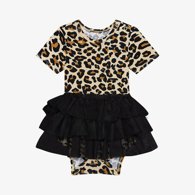 Posh Peanut Short Sleeve Tulle Skirt Bodysuit + More Colors   Lana Leopard 