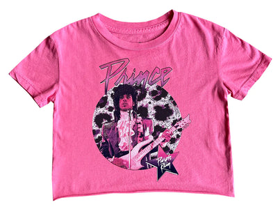 Rowdy Sprout Organic Short Sleeve Not Quite Crop Tee + More Styles Prince - Electric Pink