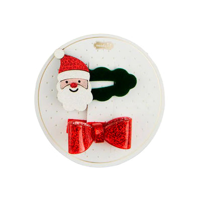 Mud Pie Holiday Clip + Asst Styles Santa + Red Bow