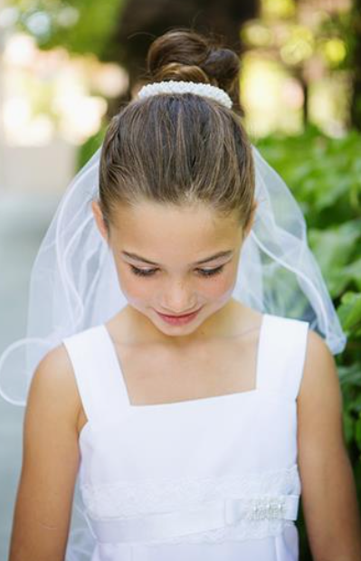 Kid's Dream Pearl Bun Veil (#003)