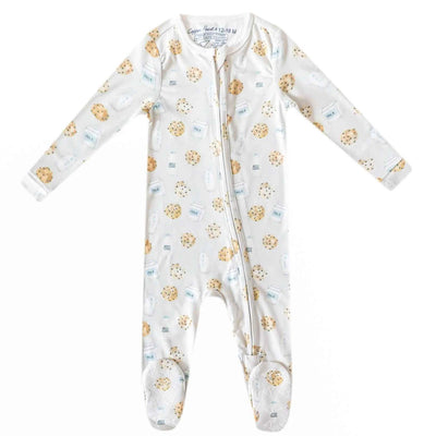 Copper Pearl Zip Up Footie Pajama Chip