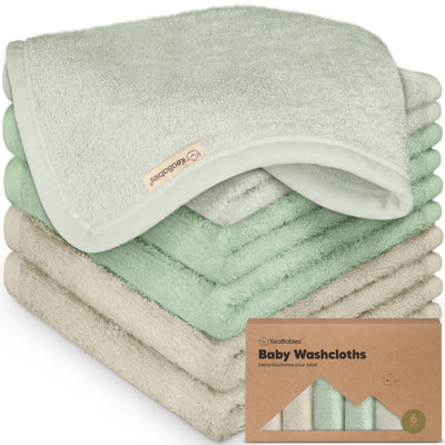 KeaBabies 6-Pack Baby Wash Cloths, Hills