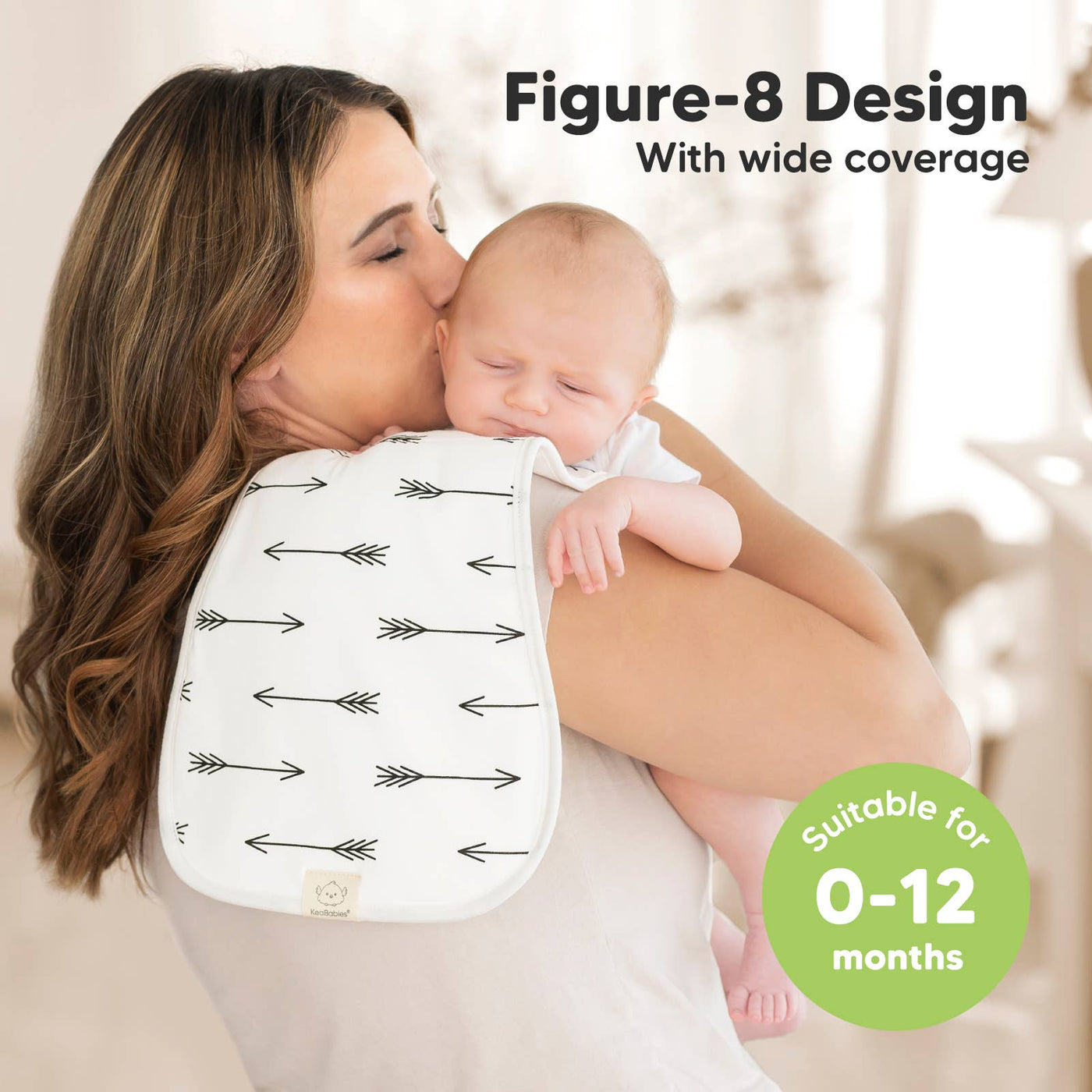 KeaBabies 5-Pack Urban Burp Cloths, Grayscape