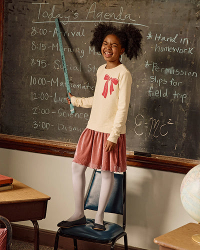 Appaman Cream Bow Sweatshirt Dress