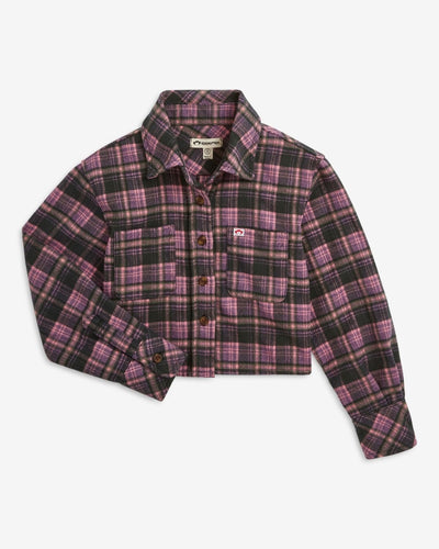 Appaman Olive Pink Plaid Polly Cropped Shirt