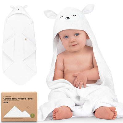 KeaBabies Cuddle Baby Hooded Towel, Lamb