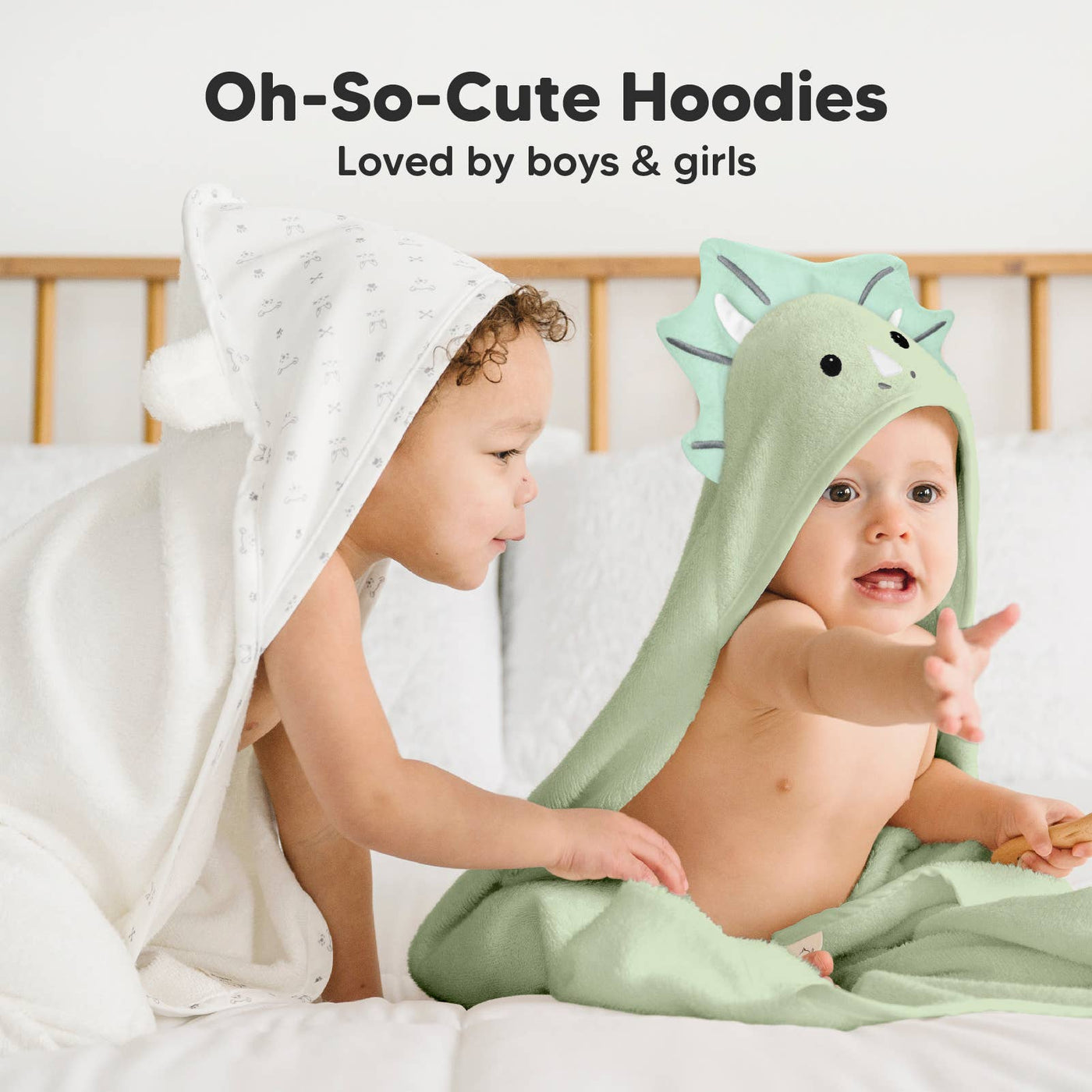KeaBabies Cuddle Baby Hooded Towel, Triceratops