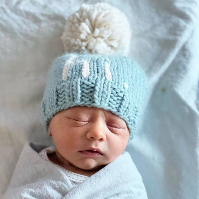 Huggalugs Hi. Surf Blue Hand Knit Beanie Hat