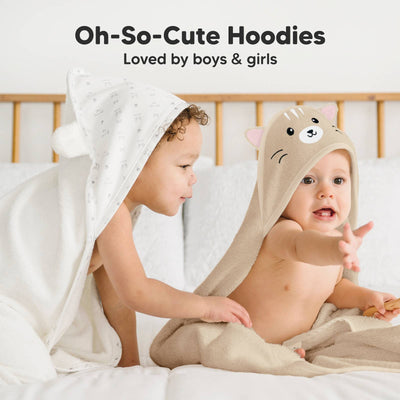 KeaBabies Cuddle Baby Hooded Towel, Cat