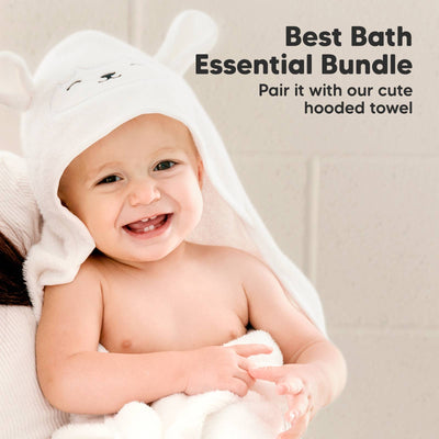 KeaBabies 6-Pack Baby Wash Cloths, White/Stone