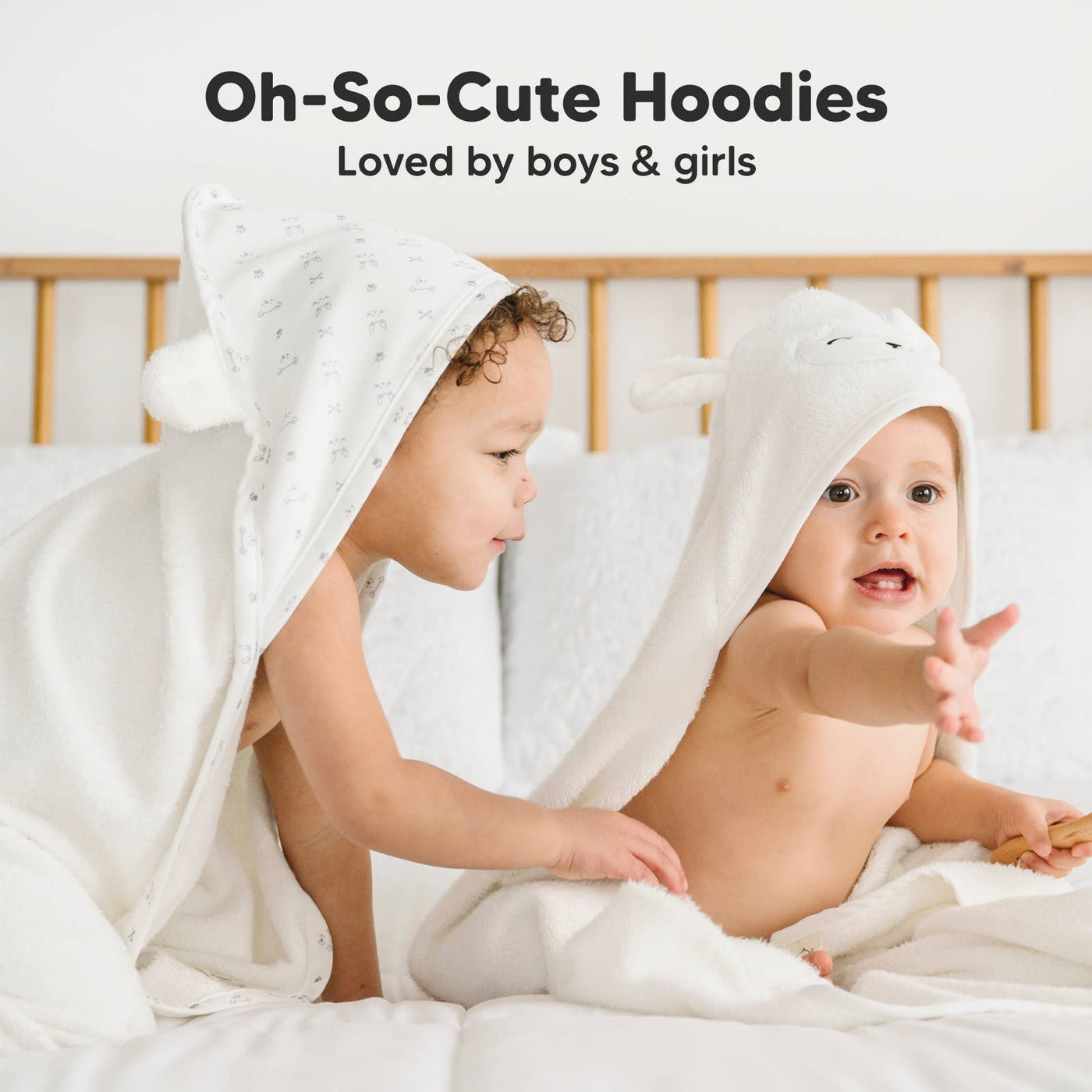 KeaBabies Cuddle Baby Hooded Towel, Lamb