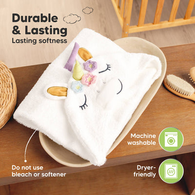 KeaBabies Playpals Hooded Baby Bath Towel, Uria