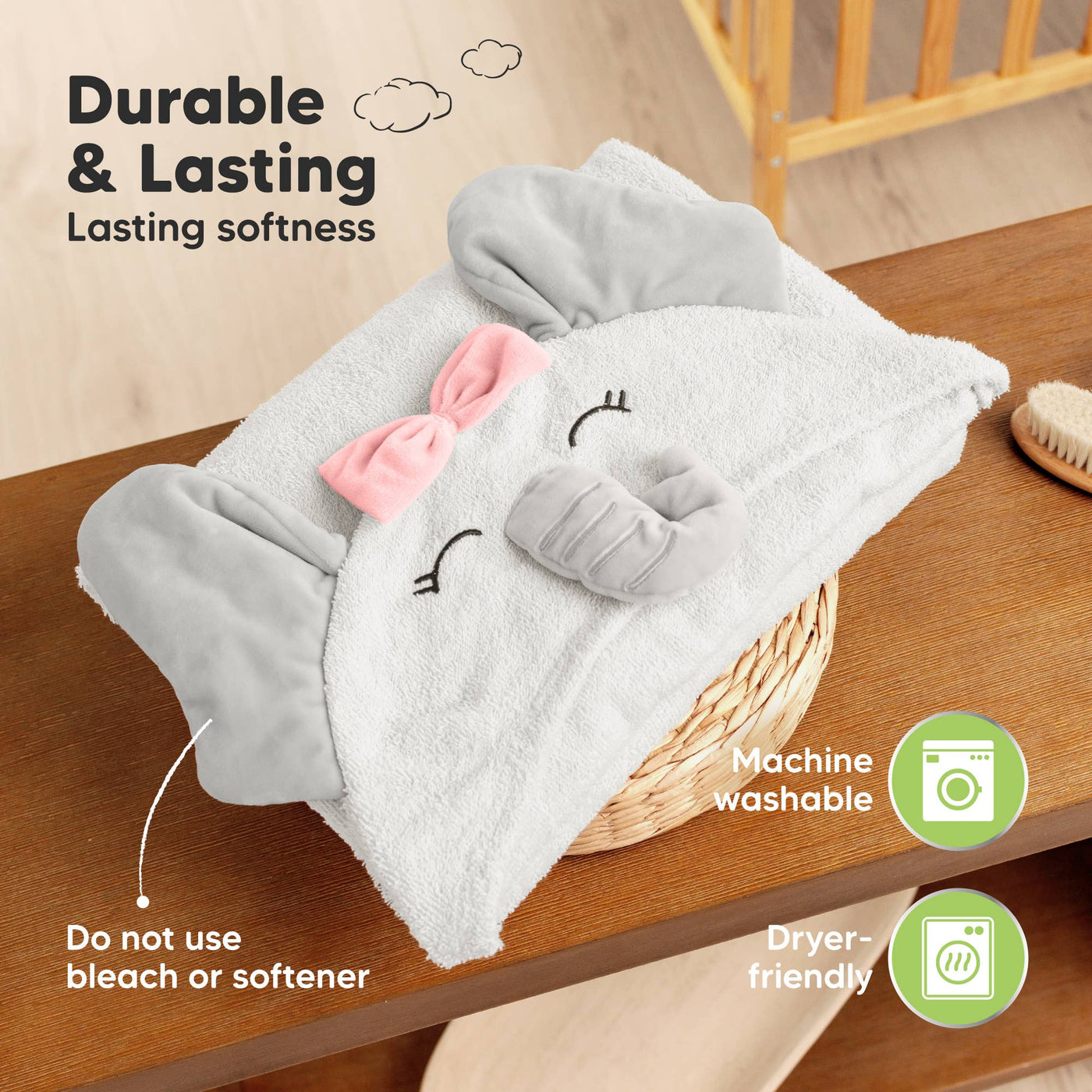 KeaBabies Playpals Hooded Baby Bath Towels, Ella