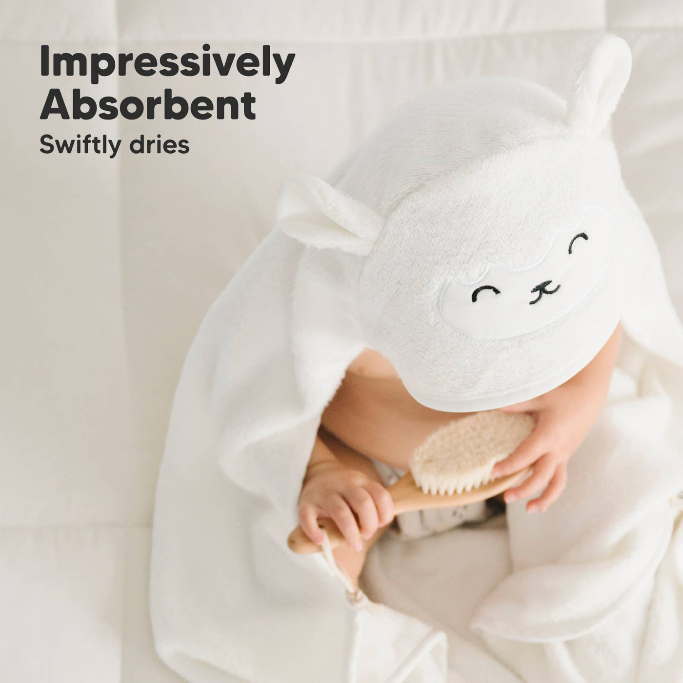 KeaBabies Cuddle Baby Hooded Towel, Lamb
